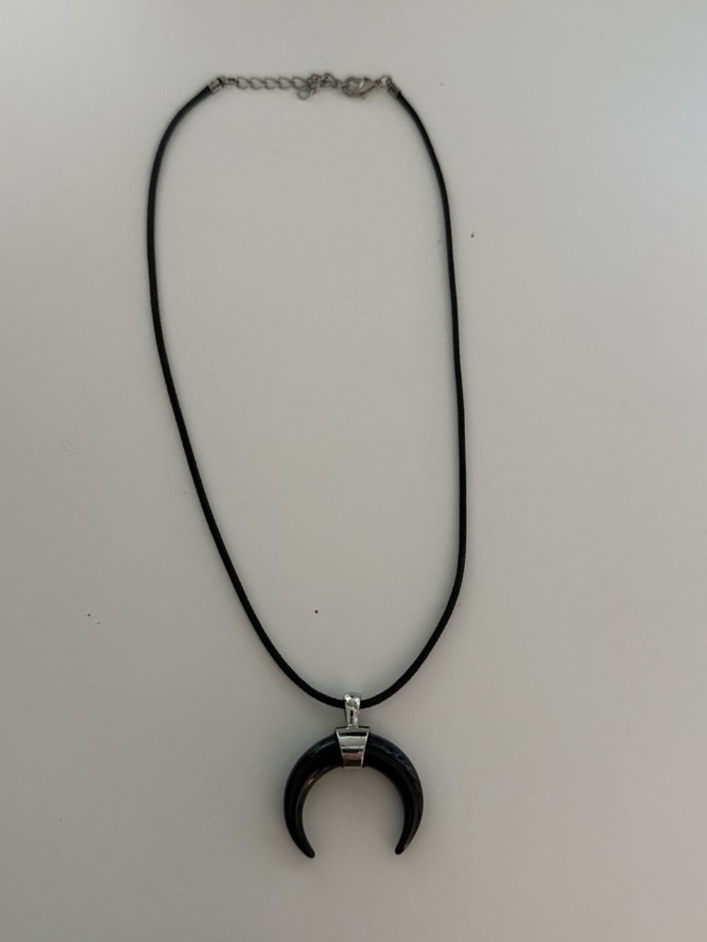 Black Crescent Horn Pendant Necklace - Unbranded